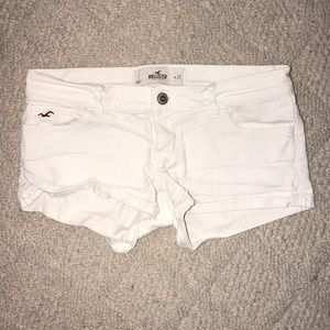 Hollister white denim shorts